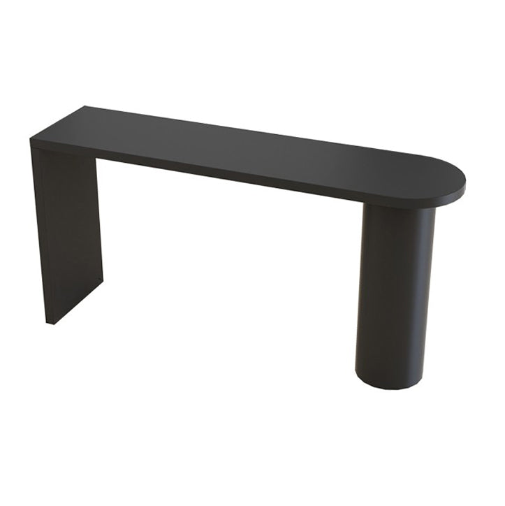 Wood Pub Table with Specialty Table Top Double Pedestal Table - 41.3" H Black Without Chairs Clearhalo 'Bar Furniture' 'Bar Tables' 'bar_tables' 'furn' 'furn_bar_tables' 'Furniture' 'furniture_bar_tables' 'Kitchen & Dining Furniture' 4678706