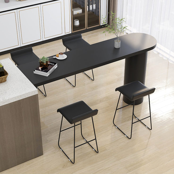 Wood Pub Table with Specialty Table Top Double Pedestal Table - 41.3" H Clearhalo 'Bar Furniture' 'Bar Tables' 'bar_tables' 'furn' 'furn_bar_tables' 'Furniture' 'furniture_bar_tables' 'Kitchen & Dining Furniture' 4678710