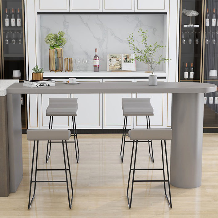 Wood Pub Table with Specialty Table Top Double Pedestal Table - 41.3" H Clearhalo 'Bar Furniture' 'Bar Tables' 'bar_tables' 'furn' 'furn_bar_tables' 'Furniture' 'furniture_bar_tables' 'Kitchen & Dining Furniture' 4678711