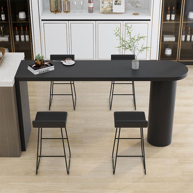 Wood Pub Table with Specialty Table Top Double Pedestal Table - 41.3" H Clearhalo 'Bar Furniture' 'Bar Tables' 'bar_tables' 'furn' 'furn_bar_tables' 'Furniture' 'furniture_bar_tables' 'Kitchen & Dining Furniture' 4678713