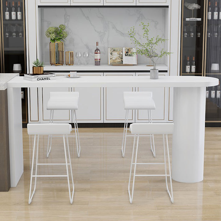 Wood Pub Table with Specialty Table Top Double Pedestal Table - 41.3" H Clearhalo 'Bar Furniture' 'Bar Tables' 'bar_tables' 'furn' 'furn_bar_tables' 'Furniture' 'furniture_bar_tables' 'Kitchen & Dining Furniture' 4678714