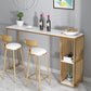Marble Bar Table with Rectangle Table Top Double Pedestal Table with 41.3-inch Height Clearhalo 'Bar Furniture' 'Bar Tables' 'bar_tables' 'furn' 'furn_bar_tables' 'Furniture' 'furniture_bar_tables' 'Kitchen & Dining Furniture' 4678730