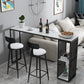Marble Bar Table with Rectangle Table Top Double Pedestal Table with 41.3-inch Height Clearhalo 'Bar Furniture' 'Bar Tables' 'bar_tables' 'furn' 'furn_bar_tables' 'Furniture' 'furniture_bar_tables' 'Kitchen & Dining Furniture' 4678733