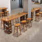 Brown Wood Pub Table with Rectangle Table Top Double Pedestal Table - 41.3" H 78.7"L x 19.7"W x 41.3"H Without Chairs Clearhalo 'Bar Furniture' 'Bar Tables' 'bar_tables' 'furn' 'furn_bar_tables' 'Furniture' 'furniture_bar_tables' 'Kitchen & Dining Furniture' 4678756