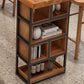 Brown Wood Pub Table with Rectangle Table Top Double Pedestal Table - 41.3" H Clearhalo 'Bar Furniture' 'Bar Tables' 'bar_tables' 'furn' 'furn_bar_tables' 'Furniture' 'furniture_bar_tables' 'Kitchen & Dining Furniture' 4678760
