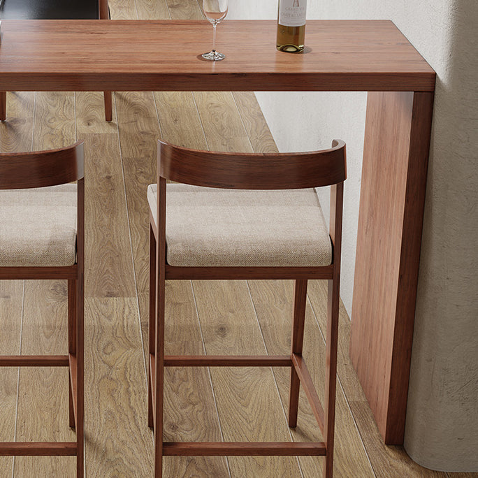 Brown Wood Pub Table with Specialty Table Top Double Pedestal Table - 41.3" H Clearhalo 'Bar Furniture' 'Bar Tables' 'bar_tables' 'furn' 'furn_bar_tables' 'Furniture' 'furniture_bar_tables' 'Kitchen & Dining Furniture' 4678781