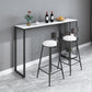 White Counter Table with Rectangle Table Top Double Pedestal Table - 41.3" H 63"L x 15.7"W x 41.3"H White-Black Without Chairs Clearhalo 'Bar Furniture' 'Bar Tables' 'bar_tables' 'furn' 'furn_bar_tables' 'Furniture' 'furniture_bar_tables' 'Kitchen & Dining Furniture' 4678810
