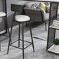 White Counter Table with Rectangle Table Top Double Pedestal Table - 41.3" H Clearhalo 'Bar Furniture' 'Bar Tables' 'bar_tables' 'furn' 'furn_bar_tables' 'Furniture' 'furniture_bar_tables' 'Kitchen & Dining Furniture' 4678816