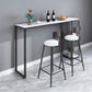 White Counter Table with Rectangle Table Top Double Pedestal Table - 41.3" H Clearhalo 'Bar Furniture' 'Bar Tables' 'bar_tables' 'furn' 'furn_bar_tables' 'Furniture' 'furniture_bar_tables' 'Kitchen & Dining Furniture' 4678818