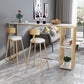 White Counter Table with Rectangle Table Top Double Pedestal Table - 41.3" H Clearhalo 'Bar Furniture' 'Bar Tables' 'bar_tables' 'furn' 'furn_bar_tables' 'Furniture' 'furniture_bar_tables' 'Kitchen & Dining Furniture' 4678820