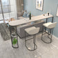 Marble Bistro Table with Specialty Table Top Double Pedestal Table - 41.3" H 70.9"L x 15.7"W x 41.3"H White-Black Without Chairs Clearhalo 'Bar Furniture' 'Bar Tables' 'bar_tables' 'furn' 'furn_bar_tables' 'Furniture' 'furniture_bar_tables' 'Kitchen & Dining Furniture' 4678854