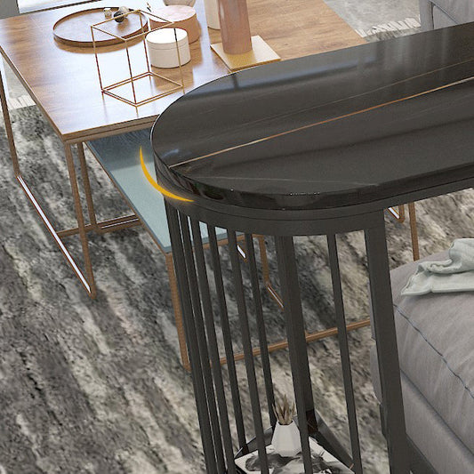 Marble Bistro Table with Specialty Table Top Double Pedestal Table - 41.3" H Clearhalo 'Bar Furniture' 'Bar Tables' 'bar_tables' 'furn' 'furn_bar_tables' 'Furniture' 'furniture_bar_tables' 'Kitchen & Dining Furniture' 4678860