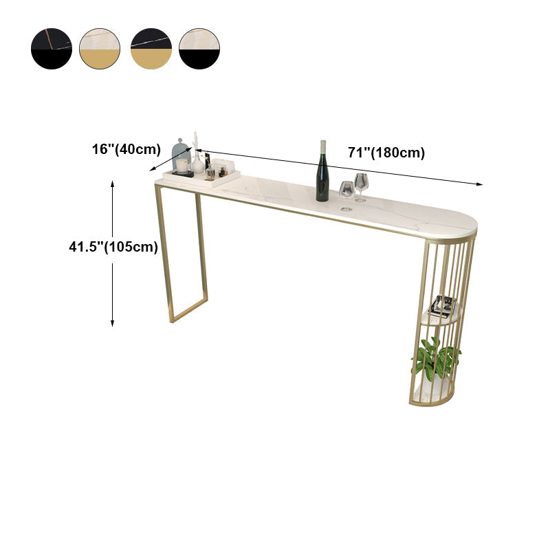 Marble Bistro Table with Specialty Table Top Double Pedestal Table - 41.3" H Clearhalo 'Bar Furniture' 'Bar Tables' 'bar_tables' 'furn' 'furn_bar_tables' 'Furniture' 'furniture_bar_tables' 'Kitchen & Dining Furniture' 4678868