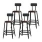 Industrial Iron Armless Footrest Stool Brown Upholstered Stool for Bristol With Back 4 Piece Set Counter Stool(26"H) Clearhalo 'Bar Furniture' 'Bar Stools' 'bar_stools' 'furn' 'furn_bar_stools' 'furniture_bar_stools' 'Kitchen & Dining Furniture' 'kitchen&dining_furn' 'kitchen' 'kitchen_furn' Furniture' 4678897
