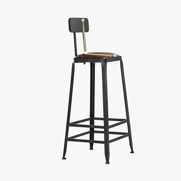 Industrial Iron Armless Footrest Stool Brown Upholstered Stool for Bristol Clearhalo 'Bar Furniture' 'Bar Stools' 'bar_stools' 'furn' 'furn_bar_stools' 'furniture_bar_stools' 'Kitchen & Dining Furniture' 'kitchen&dining_furn' 'kitchen' 'kitchen_furn' Furniture' 4678901