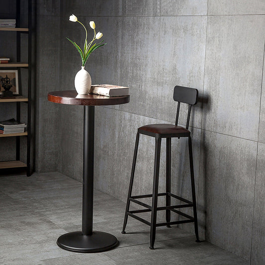 Industrial Iron Armless Footrest Stool Brown Upholstered Stool for Bristol Clearhalo 'Bar Furniture' 'Bar Stools' 'bar_stools' 'furn' 'furn_bar_stools' 'furniture_bar_stools' 'Kitchen & Dining Furniture' 'kitchen&dining_furn' 'kitchen' 'kitchen_furn' Furniture' 4678906