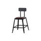 Industrial Iron Armless Footrest Stool Brown Upholstered Stool for Bristol With Back 1 Piece Short Stool(18"H) Clearhalo 'Bar Furniture' 'Bar Stools' 'bar_stools' 'furn' 'furn_bar_stools' 'furniture_bar_stools' 'Kitchen & Dining Furniture' 'kitchen&dining_furn' 'kitchen' 'kitchen_furn' Furniture' 4678911