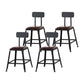 Industrial Iron Armless Footrest Stool Brown Upholstered Stool for Bristol With Back 4 Piece Set Short Stool(18"H) Clearhalo 'Bar Furniture' 'Bar Stools' 'bar_stools' 'furn' 'furn_bar_stools' 'furniture_bar_stools' 'Kitchen & Dining Furniture' 'kitchen&dining_furn' 'kitchen' 'kitchen_furn' Furniture' 4678913