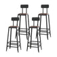 Industrial Iron Armless Footrest Stool Brown Upholstered Stool for Bristol With Back 4 Piece Set Bar Stool(31"H) Clearhalo 'Bar Furniture' 'Bar Stools' 'bar_stools' 'furn' 'furn_bar_stools' 'furniture_bar_stools' 'Kitchen & Dining Furniture' 'kitchen&dining_furn' 'kitchen' 'kitchen_furn' Furniture' 4678916