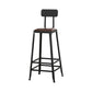 Industrial Iron Armless Footrest Stool Brown Upholstered Stool for Bristol With Back 1 Piece Bar Stool(30"H) Clearhalo 'Bar Furniture' 'Bar Stools' 'bar_stools' 'furn' 'furn_bar_stools' 'furniture_bar_stools' 'Kitchen & Dining Furniture' 'kitchen&dining_furn' 'kitchen' 'kitchen_furn' Furniture' 4678917