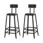 Industrial Iron Armless Footrest Stool Brown Upholstered Stool for Bristol With Back 2 Piece Set Bar Stool(30"H) Clearhalo 'Bar Furniture' 'Bar Stools' 'bar_stools' 'furn' 'furn_bar_stools' 'furniture_bar_stools' 'Kitchen & Dining Furniture' 'kitchen&dining_furn' 'kitchen' 'kitchen_furn' Furniture' 4678918