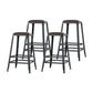 Industrial Iron Armless Footrest Stool Brown Upholstered Stool for Bristol Backless 4 Piece Set Counter Stool(26"H) Clearhalo 'Bar Furniture' 'Bar Stools' 'bar_stools' 'furn' 'furn_bar_stools' 'furniture_bar_stools' 'Kitchen & Dining Furniture' 'kitchen&dining_furn' 'kitchen' 'kitchen_furn' Furniture' 4678922