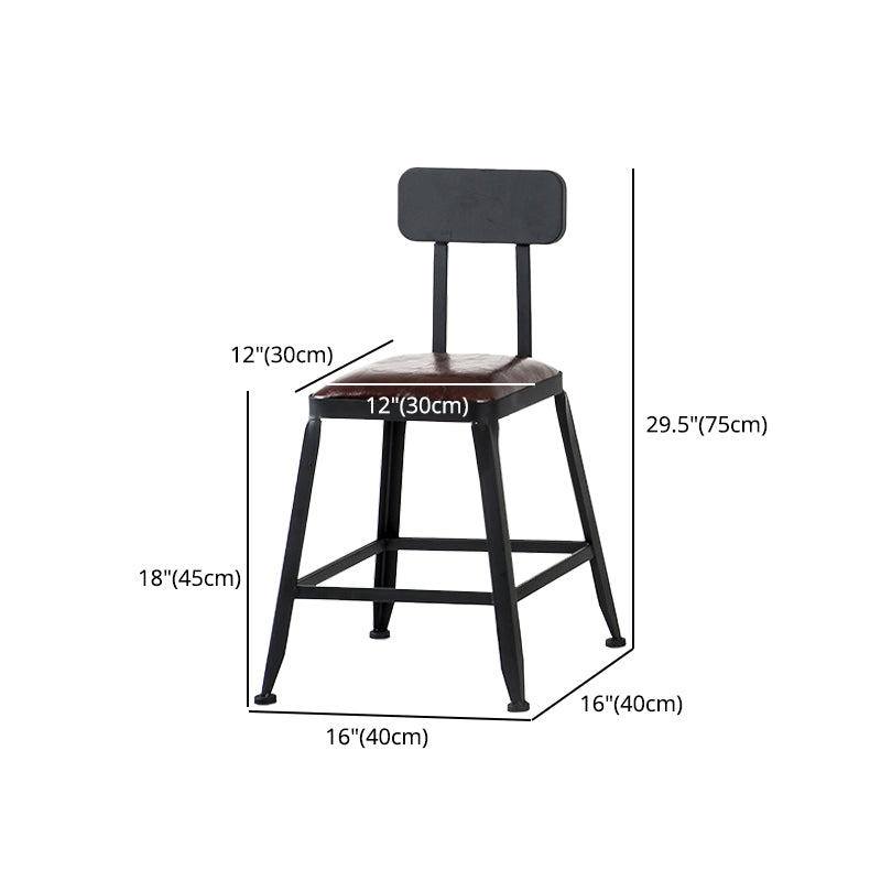 Industrial Iron Armless Footrest Stool Brown Upholstered Stool for Bristol Clearhalo 'Bar Furniture' 'Bar Stools' 'bar_stools' 'furn' 'furn_bar_stools' 'furniture_bar_stools' 'Kitchen & Dining Furniture' 'kitchen&dining_furn' 'kitchen' 'kitchen_furn' Furniture' 4678926