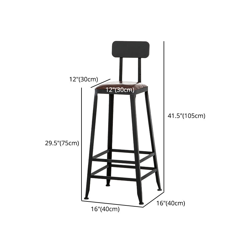 Industrial Iron Armless Footrest Stool Brown Upholstered Stool for Bristol Clearhalo 'Bar Furniture' 'Bar Stools' 'bar_stools' 'furn' 'furn_bar_stools' 'furniture_bar_stools' 'Kitchen & Dining Furniture' 'kitchen&dining_furn' 'kitchen' 'kitchen_furn' Furniture' 4678930