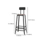 Industrial Iron Armless Footrest Stool Brown Upholstered Stool for Bristol Clearhalo 'Bar Furniture' 'Bar Stools' 'bar_stools' 'furn' 'furn_bar_stools' 'furniture_bar_stools' 'Kitchen & Dining Furniture' 'kitchen&dining_furn' 'kitchen' 'kitchen_furn' Furniture' 4678932