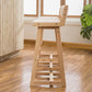 Modern Upholstered Low Back Footrest Bar Stool 29.13'' Rubberwood Stool Clearhalo 'Bar Furniture' 'Bar Stools' 'bar_stools' 'furn' 'furn_bar_stools' 'furniture_bar_stools' 'Kitchen & Dining Furniture' 'kitchen&dining_furn' 'kitchen' 'kitchen_furn' Furniture' 4679002