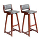 Modern Upholstered Low Back Footrest Bar Stool 29.13'' Rubberwood Stool Silver Gray Brown 2 Piece Set Clearhalo 'Bar Furniture' 'Bar Stools' 'bar_stools' 'furn' 'furn_bar_stools' 'furniture_bar_stools' 'Kitchen & Dining Furniture' 'kitchen&dining_furn' 'kitchen' 'kitchen_furn' Furniture' 4679003