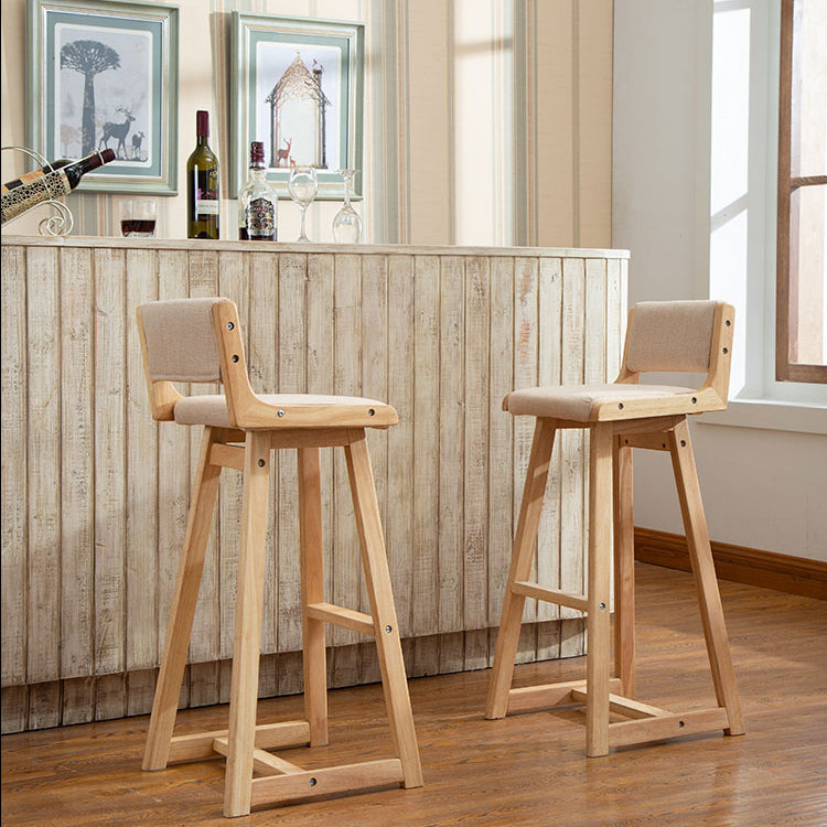 Modern Upholstered Low Back Footrest Bar Stool 29.13'' Rubberwood Stool Clearhalo 'Bar Furniture' 'Bar Stools' 'bar_stools' 'furn' 'furn_bar_stools' 'furniture_bar_stools' 'Kitchen & Dining Furniture' 'kitchen&dining_furn' 'kitchen' 'kitchen_furn' Furniture' 4679004
