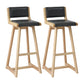 Modern Upholstered Low Back Footrest Bar Stool 29.13'' Rubberwood Stool Silver Gray Natural 2 Piece Set Clearhalo 'Bar Furniture' 'Bar Stools' 'bar_stools' 'furn' 'furn_bar_stools' 'furniture_bar_stools' 'Kitchen & Dining Furniture' 'kitchen&dining_furn' 'kitchen' 'kitchen_furn' Furniture' 4679009