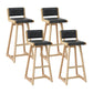 Modern Upholstered Low Back Footrest Bar Stool 29.13'' Rubberwood Stool Silver Gray Natural 4 Piece Set Clearhalo 'Bar Furniture' 'Bar Stools' 'bar_stools' 'furn' 'furn_bar_stools' 'furniture_bar_stools' 'Kitchen & Dining Furniture' 'kitchen&dining_furn' 'kitchen' 'kitchen_furn' Furniture' 4679011