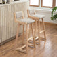 Modern Upholstered Low Back Footrest Bar Stool 29.13'' Rubberwood Stool Clearhalo 'Bar Furniture' 'Bar Stools' 'bar_stools' 'furn' 'furn_bar_stools' 'furniture_bar_stools' 'Kitchen & Dining Furniture' 'kitchen&dining_furn' 'kitchen' 'kitchen_furn' Furniture' 4679013