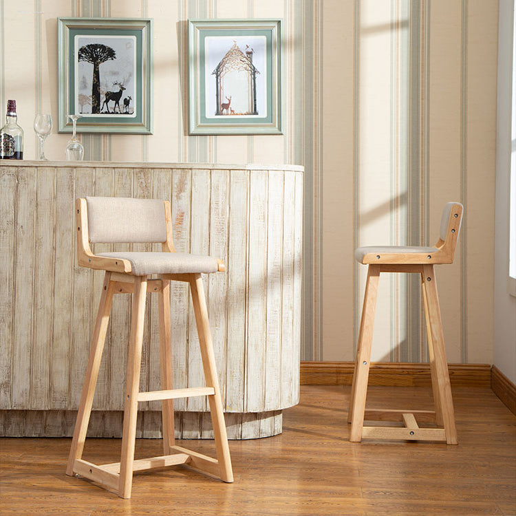 Modern Upholstered Low Back Footrest Bar Stool 29.13'' Rubberwood Stool Clearhalo 'Bar Furniture' 'Bar Stools' 'bar_stools' 'furn' 'furn_bar_stools' 'furniture_bar_stools' 'Kitchen & Dining Furniture' 'kitchen&dining_furn' 'kitchen' 'kitchen_furn' Furniture' 4679014