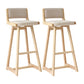 Modern Upholstered Low Back Footrest Bar Stool 29.13'' Rubberwood Stool Beige Natural 2 Piece Set Clearhalo 'Bar Furniture' 'Bar Stools' 'bar_stools' 'furn' 'furn_bar_stools' 'furniture_bar_stools' 'Kitchen & Dining Furniture' 'kitchen&dining_furn' 'kitchen' 'kitchen_furn' Furniture' 4679015