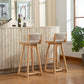 Modern Upholstered Low Back Footrest Bar Stool 29.13'' Rubberwood Stool Clearhalo 'Bar Furniture' 'Bar Stools' 'bar_stools' 'furn' 'furn_bar_stools' 'furniture_bar_stools' 'Kitchen & Dining Furniture' 'kitchen&dining_furn' 'kitchen' 'kitchen_furn' Furniture' 4679016