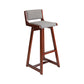 Modern Upholstered Low Back Footrest Bar Stool 29.13'' Rubberwood Stool Grey Brown 1 Piece Clearhalo 'Bar Furniture' 'Bar Stools' 'bar_stools' 'furn' 'furn_bar_stools' 'furniture_bar_stools' 'Kitchen & Dining Furniture' 'kitchen&dining_furn' 'kitchen' 'kitchen_furn' Furniture' 4679021