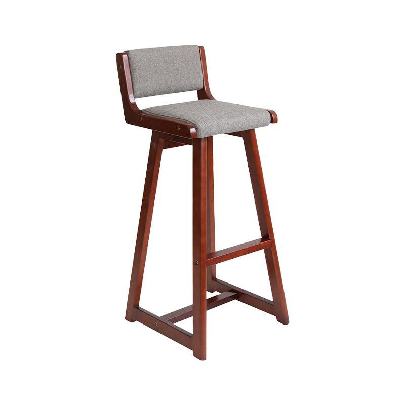 Modern Upholstered Low Back Footrest Bar Stool 29.13'' Rubberwood Stool Grey Brown 1 Piece Clearhalo 'Bar Furniture' 'Bar Stools' 'bar_stools' 'furn' 'furn_bar_stools' 'furniture_bar_stools' 'Kitchen & Dining Furniture' 'kitchen&dining_furn' 'kitchen' 'kitchen_furn' Furniture' 4679021