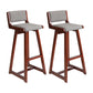 Modern Upholstered Low Back Footrest Bar Stool 29.13'' Rubberwood Stool Grey Brown 2 Piece Set Clearhalo 'Bar Furniture' 'Bar Stools' 'bar_stools' 'furn' 'furn_bar_stools' 'furniture_bar_stools' 'Kitchen & Dining Furniture' 'kitchen&dining_furn' 'kitchen' 'kitchen_furn' Furniture' 4679022