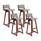 Modern Upholstered Low Back Footrest Bar Stool 29.13'' Rubberwood Stool Grey Brown 4 Piece Set Clearhalo 'Bar Furniture' 'Bar Stools' 'bar_stools' 'furn' 'furn_bar_stools' 'furniture_bar_stools' 'Kitchen & Dining Furniture' 'kitchen&dining_furn' 'kitchen' 'kitchen_furn' Furniture' 4679023