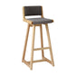 Modern Upholstered Low Back Footrest Bar Stool 29.13'' Rubberwood Stool Grey Natural 1 Piece Clearhalo 'Bar Furniture' 'Bar Stools' 'bar_stools' 'furn' 'furn_bar_stools' 'furniture_bar_stools' 'Kitchen & Dining Furniture' 'kitchen&dining_furn' 'kitchen' 'kitchen_furn' Furniture' 4679030
