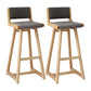 Modern Upholstered Low Back Footrest Bar Stool 29.13'' Rubberwood Stool Grey Natural 2 Piece Set Clearhalo 'Bar Furniture' 'Bar Stools' 'bar_stools' 'furn' 'furn_bar_stools' 'furniture_bar_stools' 'Kitchen & Dining Furniture' 'kitchen&dining_furn' 'kitchen' 'kitchen_furn' Furniture' 4679031