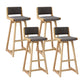 Modern Upholstered Low Back Footrest Bar Stool 29.13'' Rubberwood Stool Grey Natural 4 Piece Set Clearhalo 'Bar Furniture' 'Bar Stools' 'bar_stools' 'furn' 'furn_bar_stools' 'furniture_bar_stools' 'Kitchen & Dining Furniture' 'kitchen&dining_furn' 'kitchen' 'kitchen_furn' Furniture' 4679032