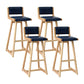 Modern Upholstered Low Back Footrest Bar Stool 29.13'' Rubberwood Stool Blue Natural 4 Piece Set Clearhalo 'Bar Furniture' 'Bar Stools' 'bar_stools' 'furn' 'furn_bar_stools' 'furniture_bar_stools' 'Kitchen & Dining Furniture' 'kitchen&dining_furn' 'kitchen' 'kitchen_furn' Furniture' 4679038