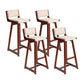 Modern Upholstered Low Back Footrest Bar Stool 29.13'' Rubberwood Stool Beige Brown 4 Piece Set Clearhalo 'Bar Furniture' 'Bar Stools' 'bar_stools' 'furn' 'furn_bar_stools' 'furniture_bar_stools' 'Kitchen & Dining Furniture' 'kitchen&dining_furn' 'kitchen' 'kitchen_furn' Furniture' 4679041