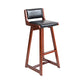 Modern Upholstered Low Back Footrest Bar Stool 29.13'' Rubberwood Stool Black Brown 1 Piece Clearhalo 'Bar Furniture' 'Bar Stools' 'bar_stools' 'furn' 'furn_bar_stools' 'furniture_bar_stools' 'Kitchen & Dining Furniture' 'kitchen&dining_furn' 'kitchen' 'kitchen_furn' Furniture' 4679051
