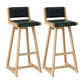 Modern Upholstered Low Back Footrest Bar Stool 29.13'' Rubberwood Stool Army Green Natural 2 Piece Set Clearhalo 'Bar Furniture' 'Bar Stools' 'bar_stools' 'furn' 'furn_bar_stools' 'furniture_bar_stools' 'Kitchen & Dining Furniture' 'kitchen&dining_furn' 'kitchen' 'kitchen_furn' Furniture' 4679055
