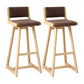 Modern Upholstered Low Back Footrest Bar Stool 29.13'' Rubberwood Stool Light Coffee Natural 2 Piece Set Clearhalo 'Bar Furniture' 'Bar Stools' 'bar_stools' 'furn' 'furn_bar_stools' 'furniture_bar_stools' 'Kitchen & Dining Furniture' 'kitchen&dining_furn' 'kitchen' 'kitchen_furn' Furniture' 4679057